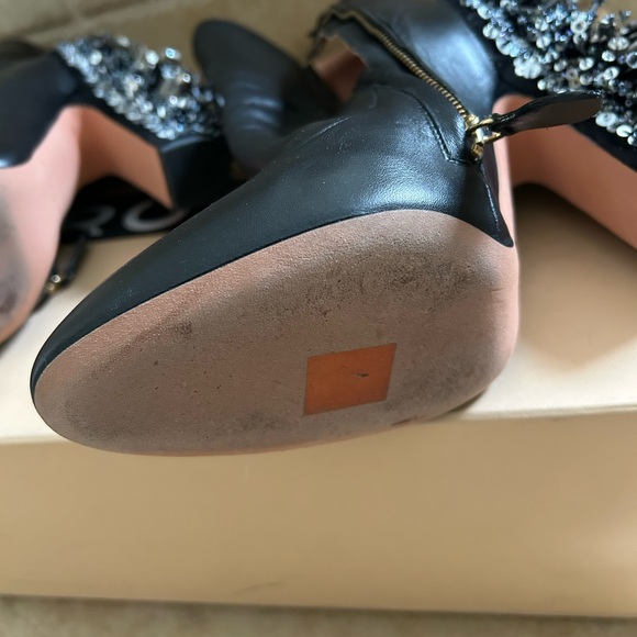 Rare Rochas boots high hill 4 inch black leather - Picture 8 of 11